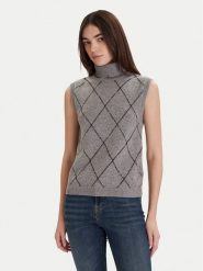 ViCOLO Golf 77069F Szary Regular Fit. Szare swetry damskie ViCOLO, m, bez wzorów, z wełny, bez kołnierzyka, bez ramiączek, bez kaptura. Za 419.99 zł.