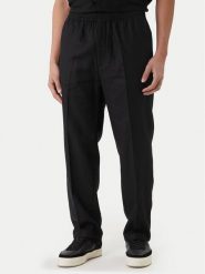 Calvin Klein Spodnie materiałowe LV04LF619G Czarny Straight Fit. Czarne spodnie materiałowe męskie Calvin Klein, m, bez wzorów, z bawełny. Za 489.99 zł.