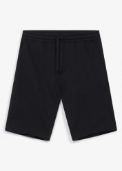 Bermudy dresowe o kroju loose fit (2 pary). Czarne szorty męskie bonprix, m, bez wzorów, z dresówki. Za 119.99 zł.