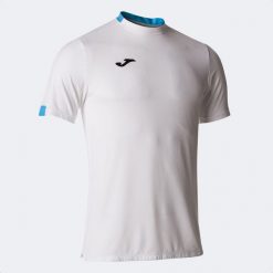 Koszulka tenisowa męska z krótkim rękawem Joma smash short sleeve. Białe koszulki sportowe męskie Joma, m, bez wzorów, z materiału, bez kołnierzyka, bez ramiączek, tenisowe. Za 110.00 zł.