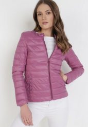Fioletowa Kurtka Theliphelia. Fioletowe kurtki damskie Born2be, xs, bez wzorów, z tkaniny, bez kaptura. Za 24.99 zł.