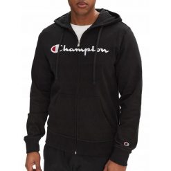 BLUZA męska CHAMPION na zamek 220728-KK001 z kapturem bawełniana czarna L. Czarne bluzy męskie Champion, l, bez wzorów, z bawełny, z kapturem. Za 279.00 zł.