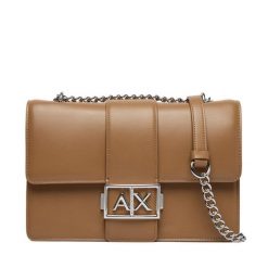 Torebka Armani Exchange. Brązowe listonoszki damskie Armani Exchange, bez wzorów, bez dodatków. Za 704.99 zł.