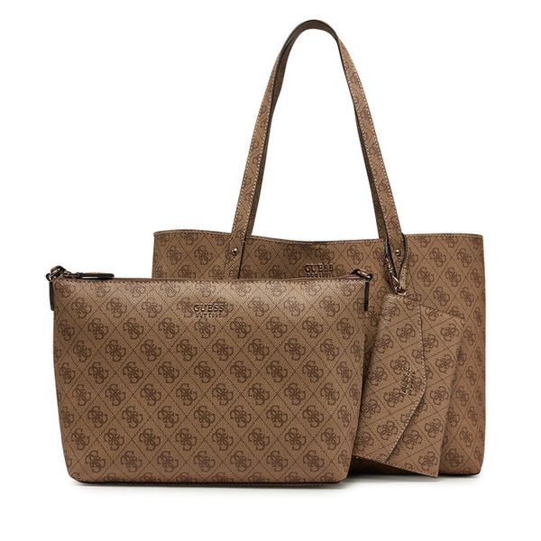 Torebka Guess. Brązowe torebki do ręki damskie Guess, z aplikacjami, bez dodatków. Za 453.99 zł.
