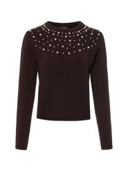 Marie Lund Sweter z domieszką wełny Kobiety brązowy, M. Brązowe swetry damskie Marie Lund, m, bez wzorów, z wełny, bez kołnierzyka, bez ramiączek, bez kaptura. Za 129.95 zł.