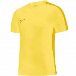 Męska Koszulka Academy 23 SS DriFIT. Żółte koszulki sportowe męskie Nike, m, bez wzorów, bez kołnierzyka, bez ramiączek, trekkingowe. Za 138.99 zł.