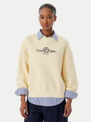 Tommy Hilfiger Bluza Crest Embroidery WW0WW48733 Beżowy Relaxed Fit. Brązowe bluzy damskie Tommy Hilfiger, xl, bez wzorów, z bawełny, bez kaptura. Za 529.99 zł.