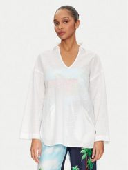 Seafolly Tunika Longline 55434-TO Biały Relaxed Fit. Białe tuniki damskie Seafolly, s, bez wzorów, z bawełny, bez kołnierzyka, bez ramiączek. Za 179.99 zł.