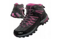 Buty damskie trekkingowe CMP Rigel wodoodporne. Czarne obuwie sportowe damskie CMP, bez wzorów, z materiału, outdoorowe. Za 459.99 zł.