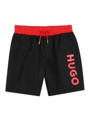 HUGO Szorty kąpielowe G01185 S Czarny Regular Fit. Czarne kąpielówki dla chłopców Hugo, bez wzorów, z syntetyku. Za 209.99 zł.