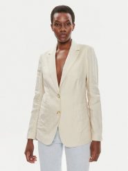 Tommy Hilfiger Marynarka WW0WW42454 Beżowy Regular Fit. Brązowe żakiety damskie Tommy Hilfiger, bez wzorów, ze lnu. Za 689.99 zł.