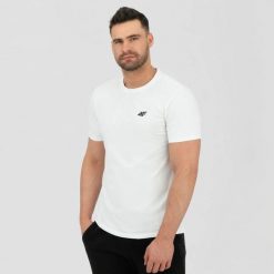 T-SHIRT MĘSKI 4F KOSZULKA BAWEŁNIANA SPORTOWA TTSHM2256. Niebieskie koszulki sportowe męskie 4f, m, bez wzorów, z bawełny, bez kołnierzyka, bez ramiączek, na fitness i siłownię. Za 182.98 zł.