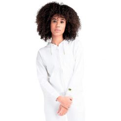 Neonowy damski dres z kapturem i zamkiem. Białe obuwie sportowe damskie LEONE 1947 APPAREL, bez wzorów, z dresówki, na fitness i siłownię. W wyprzedaży za 292.40 zł.