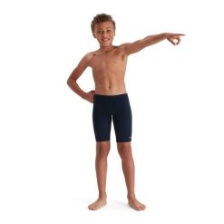 Spodenki do pływania Jammery dla dzieci Speedo ECO Endurance+. Niebieskie kąpielówki dla chłopców Speedo, bez wzorów, z materiału. Za 109.99 zł.