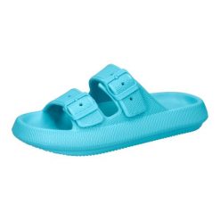 Klapki sportowe damskie CMP Belem Slipper turkusowe wygodne. Niebieskie klapki damskie CMP, bez wzorów, z materiału, sportowe, bez obcasa. Za 89.00 zł.