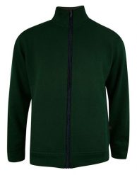Sweter Męski, Ciemny Zielony, Butelkowy, Bluza, Zapinana na Zamek, ze Stójką -KINGS. Zielone bluzy męskie Kings, m, bez wzorów, z bawełny, bez kaptura. Za 129.00 zł.