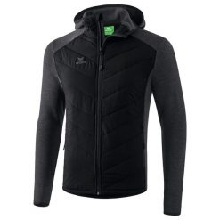 Pikowana kurtka Erima Function w kolorze czarnym. Czarne bluzy męskie Erima, m, bez wzorów, z materiału, z kapturem. Za 337.50 zł.