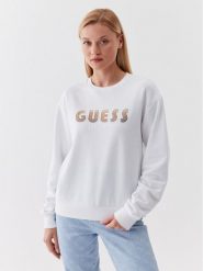 Guess Bluza W3YQ13 K8802 Biały Relaxed Fit. Białe bluzy damskie Guess, s, z aplikacjami, z bawełny, bez kaptura. Za 269.99 zł.