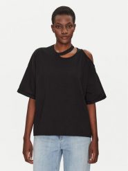 ViCOLO Bluzka UD0096 Czarny Relaxed Fit. Czarne bluzki damskie ViCOLO, s, bez wzorów, z bawełny, bez kołnierzyka, bez ramiączek. Za 109.99 zł.