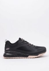 Buty do chodzenia damskie Skechers Bobs Squad 3. Czarne obuwie sportowe damskie Skechers, bez wzorów, z materiału, trekkingowe. Za 394.15 zł.