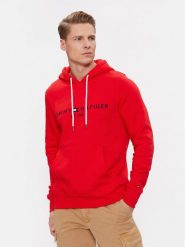 Tommy Hilfiger Bluza Logo MW0MW11599 Czerwony Regular Fit. Czerwone bluzy męskie Tommy Hilfiger, m, bez wzorów, z bawełny, bez kaptura. Za 489.99 zł.