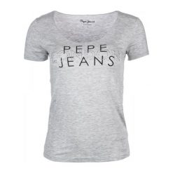 Pepe Jeans T-Shirt Damski Brent S Szary. Szare t-shirty damskie Pepe Jeans, z bawełny. W wyprzedaży za 129.00 zł.