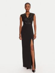 Rinascimento Sukienka wieczorowa CFC0020083002 Czarny Slim Fit. Czarne sukienki damskie Rinascimento, xs, bez wzorów, z syntetyku, wizytowe, bez kołnierzyka, bez ramiączek. Za 859.99 zł.