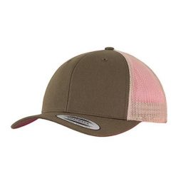 Dwukolorowa Czapka Trucker Retro. Zielone czapki i kapelusze damskie FLEXFIT, bez wzorów, retro. Za 57.99 zł.