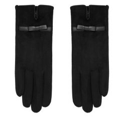 Rękawiczki Nine West. Czarne rękawiczki damskie Nine West, bez wzorów, z dzianiny. Za 39.99 zł.