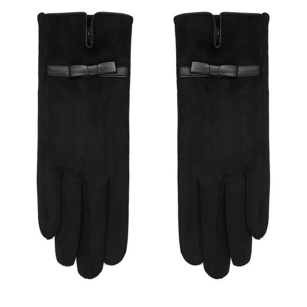 Rękawiczki Nine West. Czarne rękawiczki damskie Nine West, bez wzorów, z dzianiny. Za 39.99 zł.