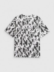 4F T-shirt oversize z nadrukiem męski - multikolor L. T-shirty męskie 4f, l, bez wzorów, z bawełny, klasyczne, bez kołnierzyka. Za 79.99 zł.