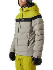 Kurtka Narciarska Męska Helly Hansen Bossanova Puffy. Szare kurtki snowboardowe męskie Helly Hansen, m, bez wzorów, z materiału, długie, bez kaptura, narciarskie, primaloft. Za 1,039.20 zł.