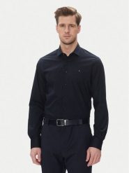 Tommy Hilfiger Koszula MW0MW39279 Granatowy Slim Fit. Niebieskie koszule męskie Tommy Hilfiger, m, bez wzorów, z bawełny, biznesowe, bez kołnierzyka, bez ramiączek. Za 279.99 zł.