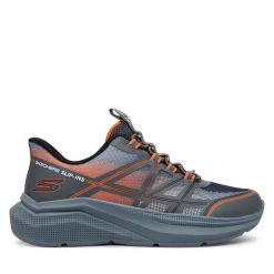 Sneakersy Skechers. Szare trampki i tenisówki chłopięce Skechers, bez wzorów, bez zapięcia. Za 199.99 zł.