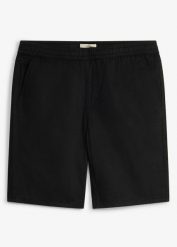 Bermudy z gumką w talii, z czystej bawełny, regular fit. Zielone szorty męskie bonprix, m, bez wzorów, z bawełny. Za 87.99 zł.