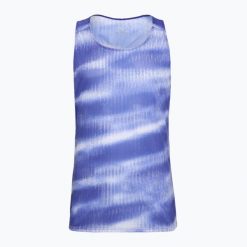 Koszulka do biegania męska Mizuno DryAeroFlow Graphic Tank. Białe koszulki sportowe męskie Mizuno, m, bez wzorów, z materiału, bez kołnierzyka, bez ramiączek, do biegania. Za 119.99 zł.