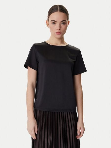 Weekend Max Mara Bluzka Zona 2615941011 Czarny Relaxed Fit. Czarne bluzki damskie Weekend Max Mara, s, bez wzorów, bez kołnierzyka, bez ramiączek. Za 469.99 zł.