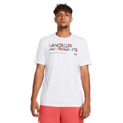 Koszulka męska Under Armour Colorblock Wordmark. Szare buty sportowe męskie Under Armour, bez zapięcia, na fitness i siłownię. Za 119.99 zł.