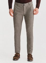 PAKO LORENTE - Brązowe spodnie chino. Brązowe spodnie materiałowe męskie Pako Lorente, l, bez wzorów, z bawełny, casualowe. Za 359.99 zł.