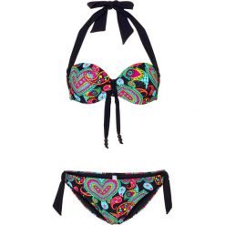 Bikini na fiszbinach bonprix czarno-kolorowy. Bikini damskie marki bonprix. Za 89.99 zł.