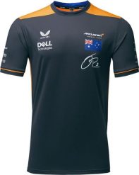 McLaren F1 Team Koszulka t-shirt męska Ricciardo Team Grey McLaren F1 2022 XXL. Szare t-shirty męskie McLaren F1 Team, m, bez wzorów, bez kołnierzyka. Za 319.00 zł.