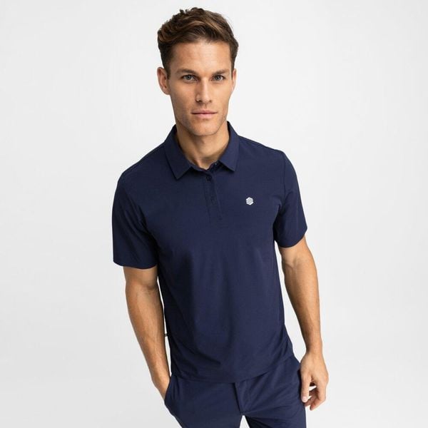 Koszulka polo golf techniczna męska Birkdale. Niebieskie buty sportowe męskie SIROKO, m, bez wzorów, z materiału, bez kołnierzyka, bez ramiączek, na golfa. Za 169.00 zł.