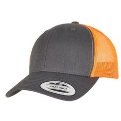Dwukolorowa Czapka Trucker Retro. Brązowe czapki i kapelusze damskie FLEXFIT, bez wzorów, retro. Za 54.99 zł.