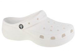 Klapki Crocs Model Classic Platform Clog W Kolor Biały. Białe klapki damskie Crocs, bez wzorów, z gumy, bez obcasa. Za 276.00 zł.