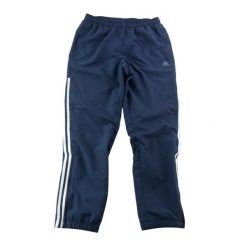 Second life - Spodnie dresowe męskie 3-Stripes granatowe - Jak nowy. Niebieskie spodnie sportowe męskie Adidas, m, bez wzorów, z dresówki, do biegania. Za 106.46 zł.
