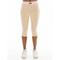 Legginsy na co dzień na siłownię. Brązowe legginsy damskie LEONE 1947 APPAREL, bez wzorów, z bawełny. Za 96.83 zł.