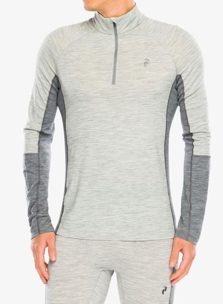 Bluza termoaktywna Peak Performance Magic Half Zip Wool-Blend BL. Szare bluzy męskie Peak Performance, l, bez wzorów, z elastanu, bez kaptura. Za 324.49 zł.