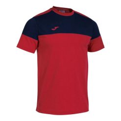 Jersey Joma Crew V. Czerwone koszulki sportowe męskie Joma, bez wzorów, z bawełny, bez kołnierzyka, bez ramiączek, do piłki nożnej. Za 140.00 zł.