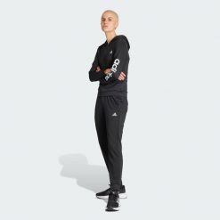 Dres Linear. Białe obuwie sportowe damskie Adidas, bez wzorów, z dresówki, na fitness i siłownię. W wyprzedaży za 279.20 zł.