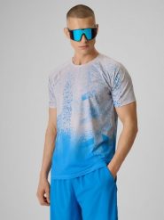 4F Koszulka do biegania szybkoschnąca męska - szara S. Szare koszulki sportowe męskie 4f, m, bez wzorów, z dzianiny, bez kołnierzyka. Za 129.99 zł.